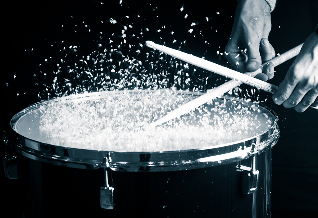 drum with water coming off of it